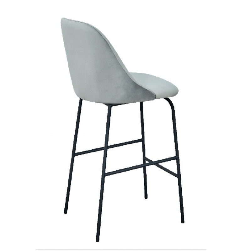 Tabouret de bar Victoria en velours gris