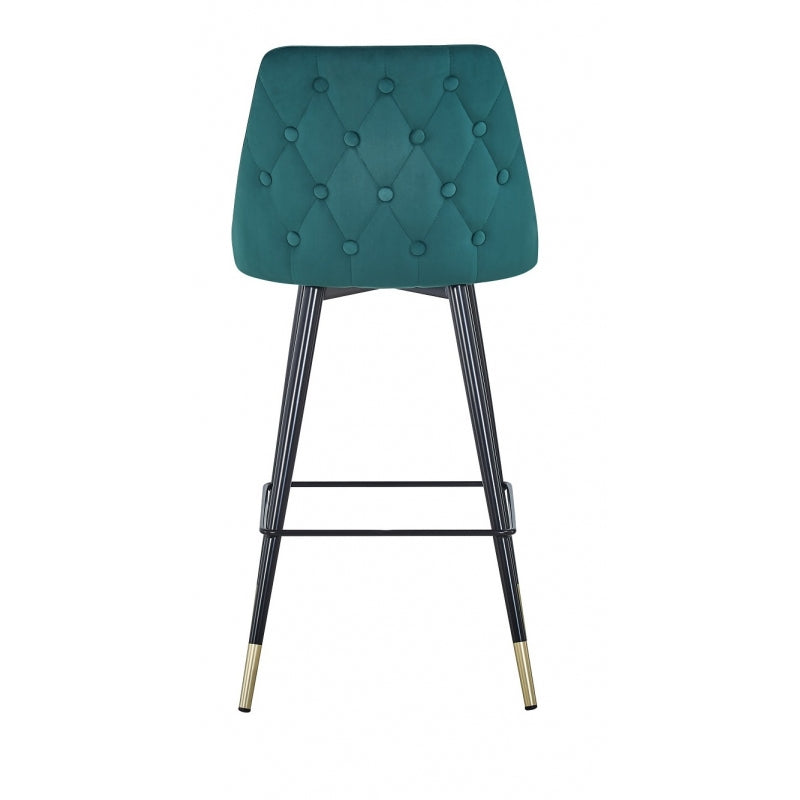 Tabouret de bar Hilton en velours vert H75 cm