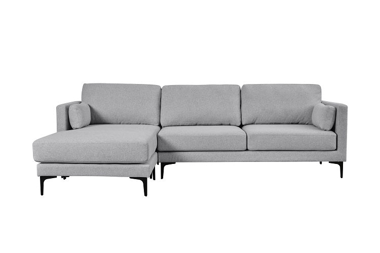 Sofa chaise longue 3 plazas tela gris Sofia