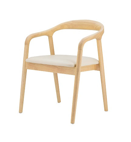 Chaise de salle à manger Martins en bois et tapissée beige