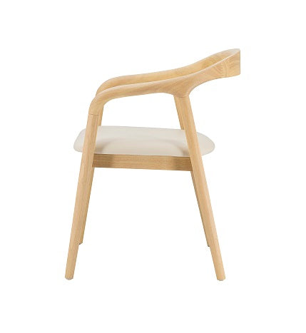 Chaise de salle à manger Martins en bois et tapissée beige