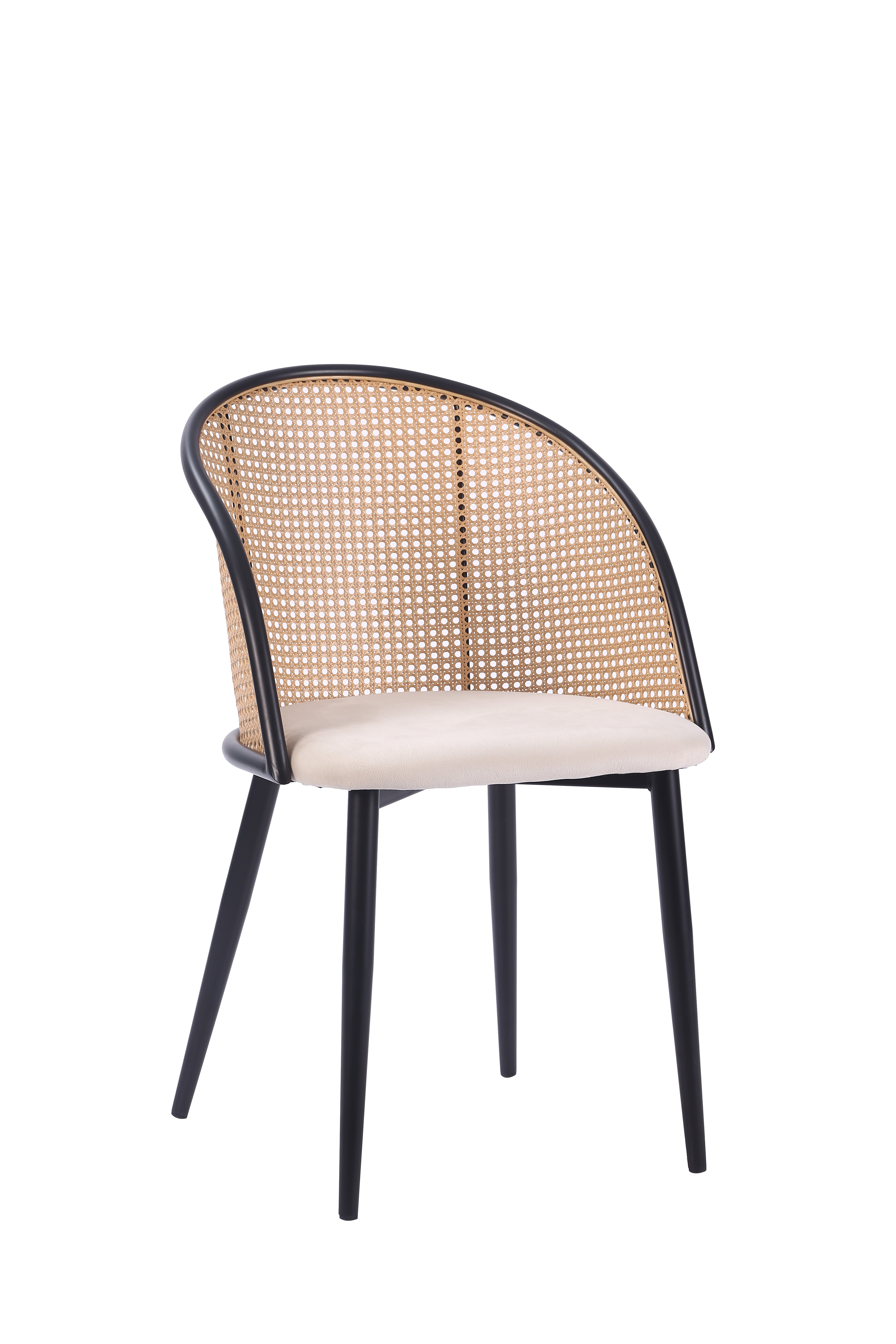 Silla de comedor ratán asiento de terciopelo Enma