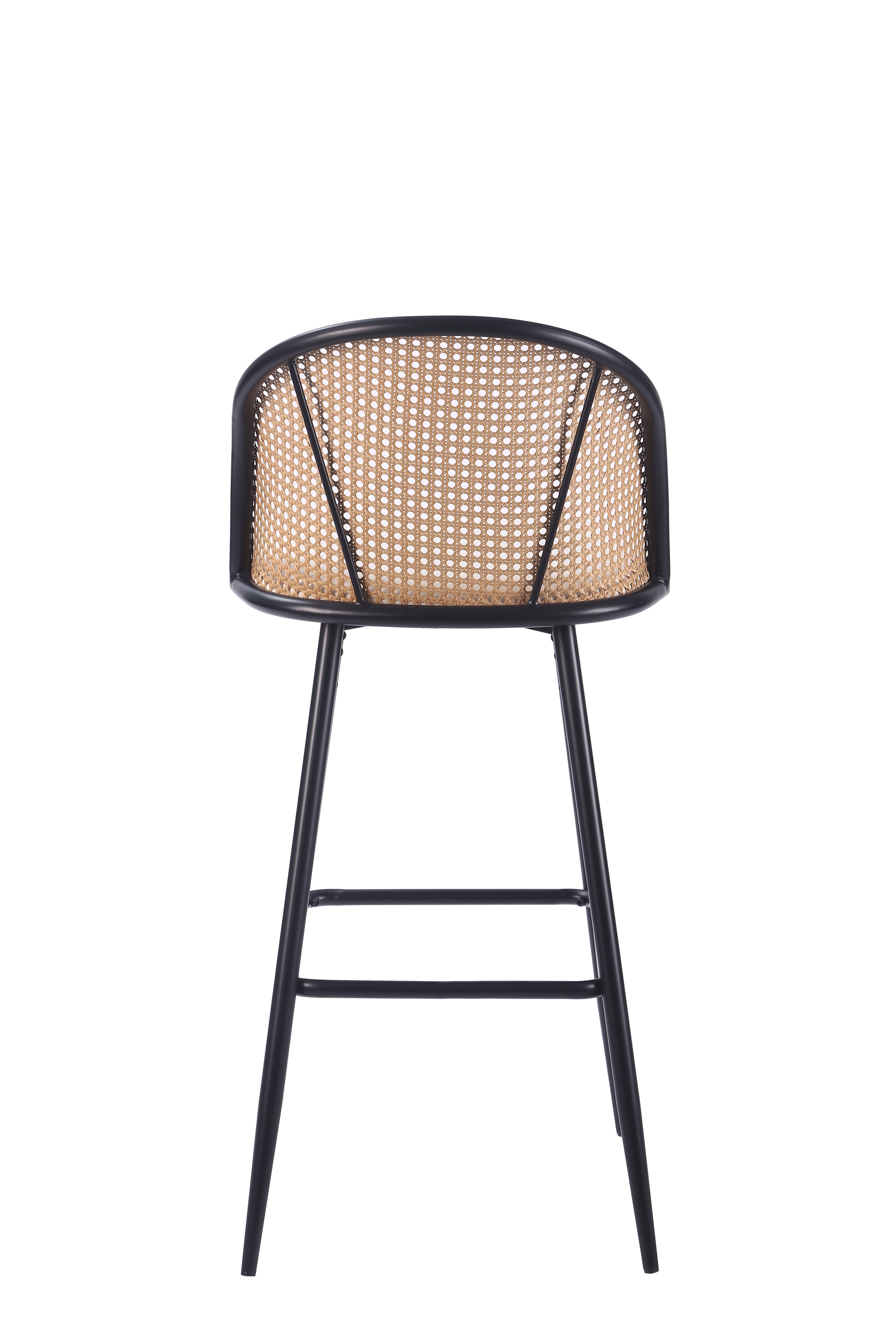 Tabouret de bar en rotin assise velours Enma