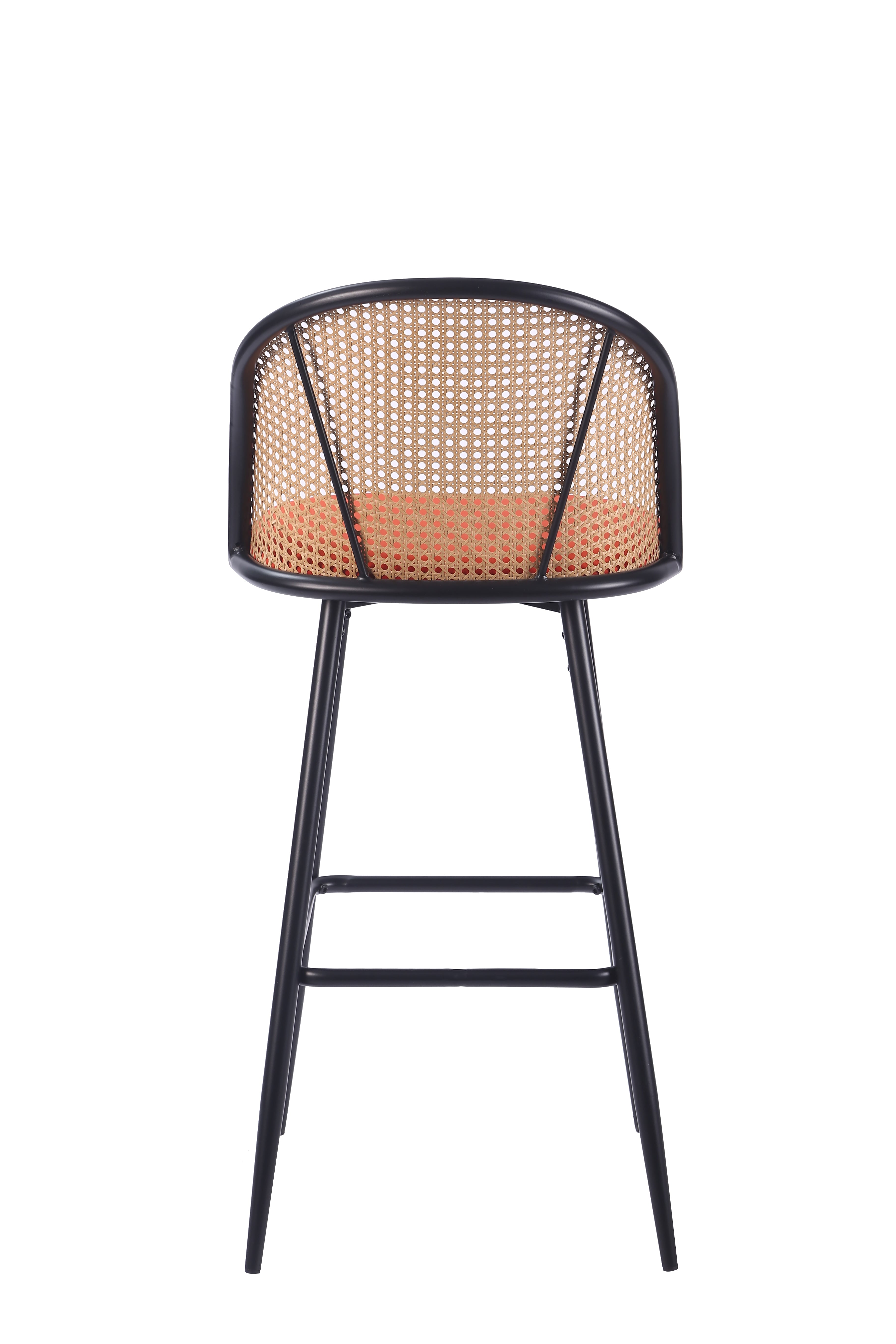 Tabouret de bar en rotin assise velours Enma