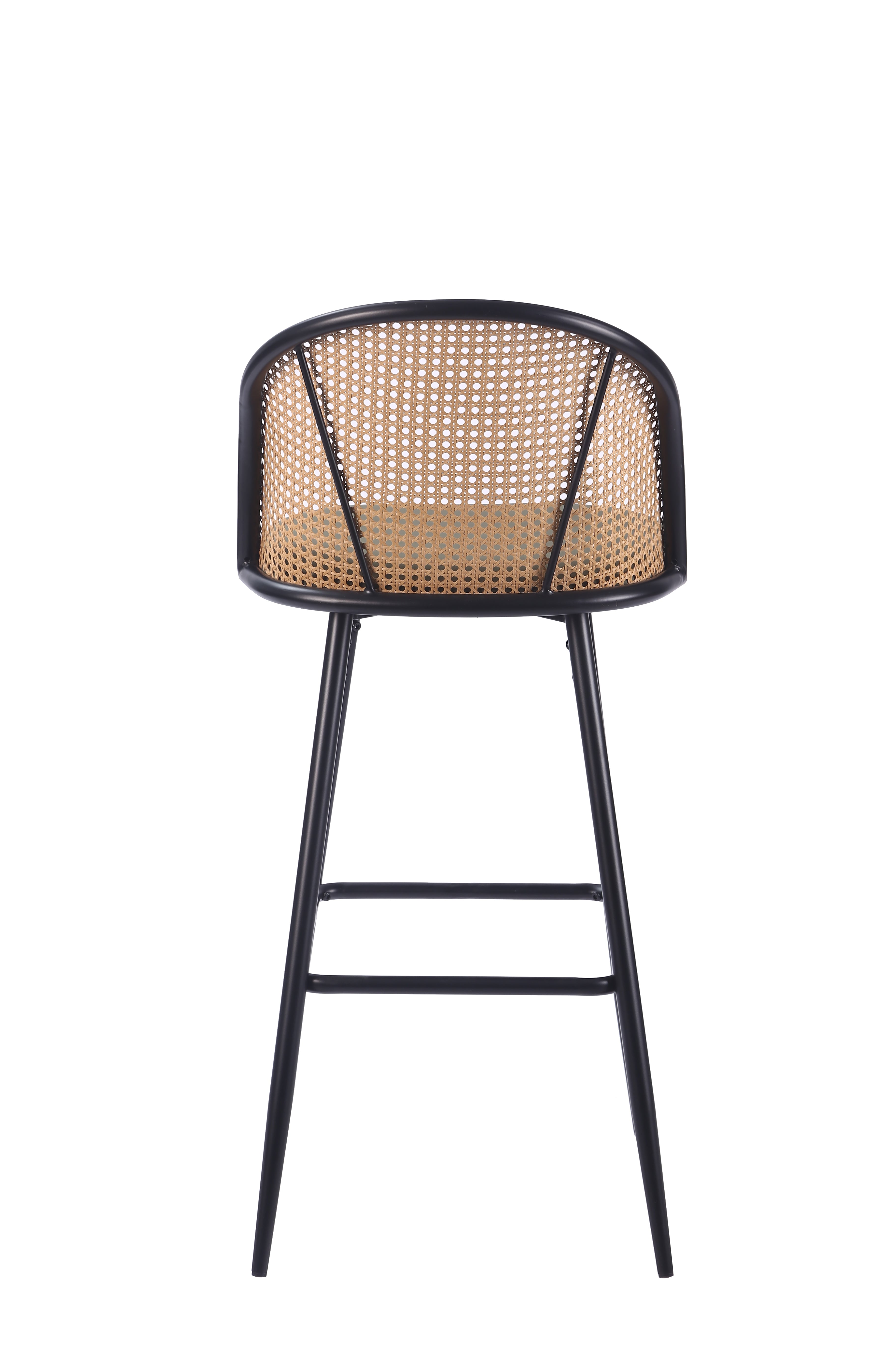 Tabouret de bar en rotin assise velours Enma