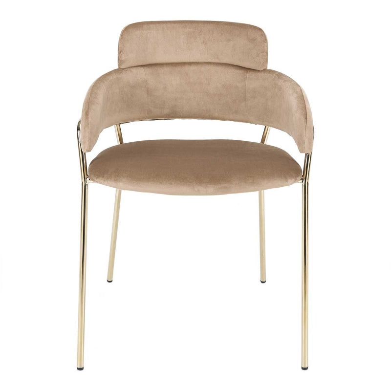 Chaise de salle à manger Annie en velours beige