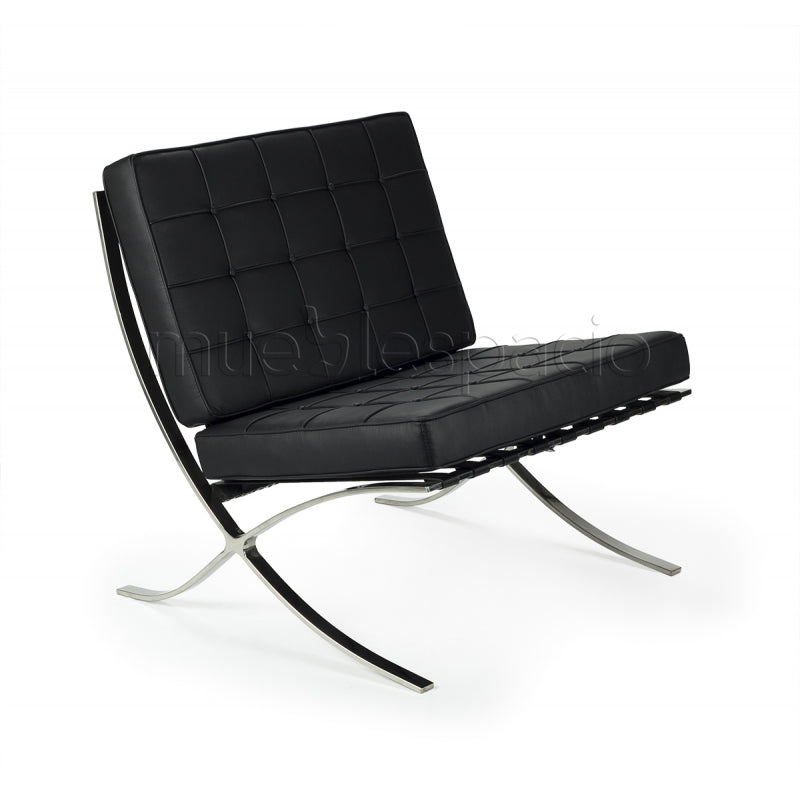 Fauteuil design semi-cuir Barna