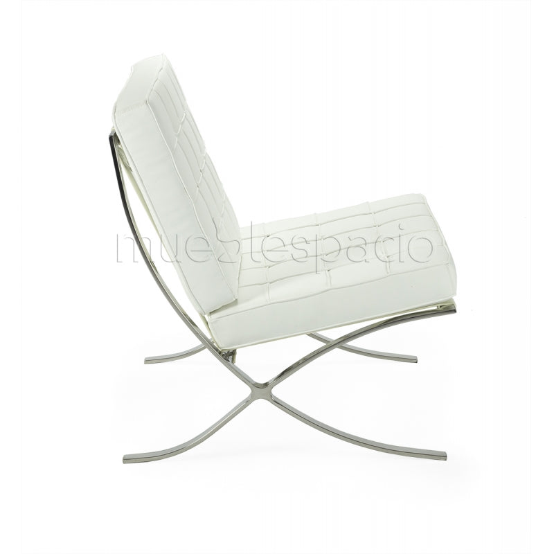 Fauteuil design semi-cuir Barna