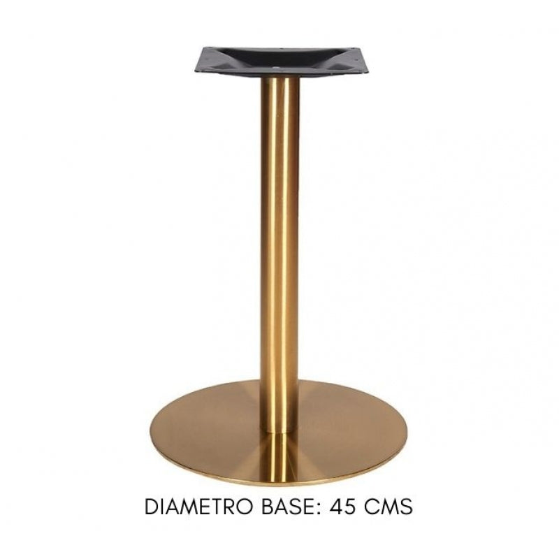 Base de mesa redonda dourada em aço inoxidável 45-50-64 cm