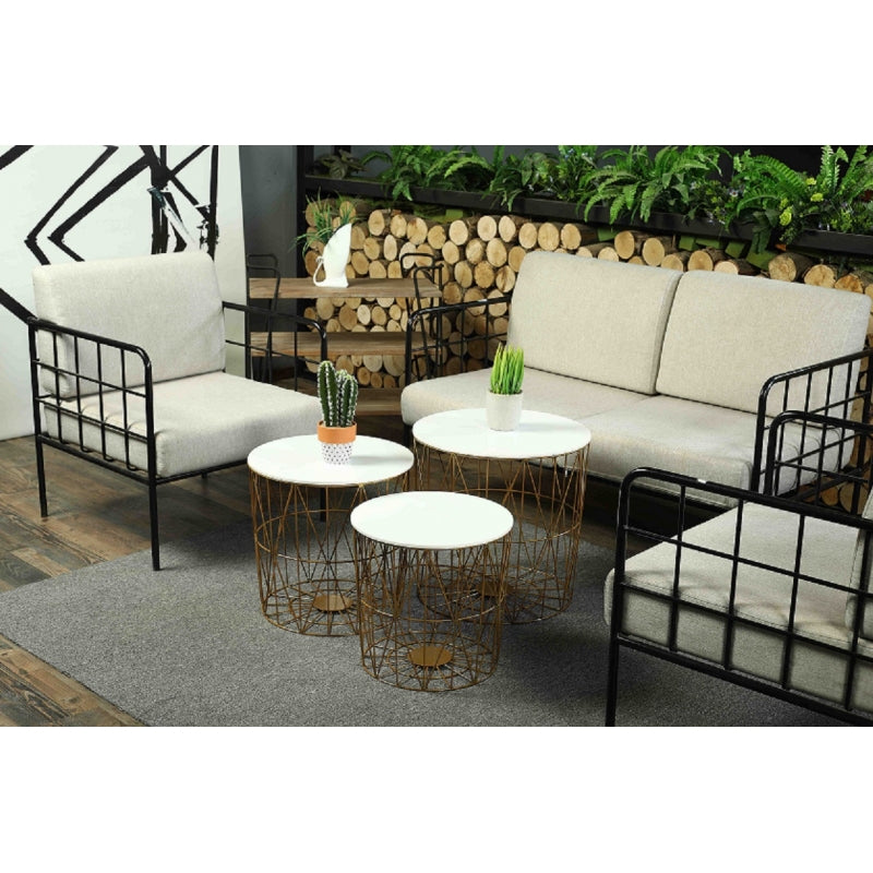 Lot de 2 tables d'appoint rondes Creta