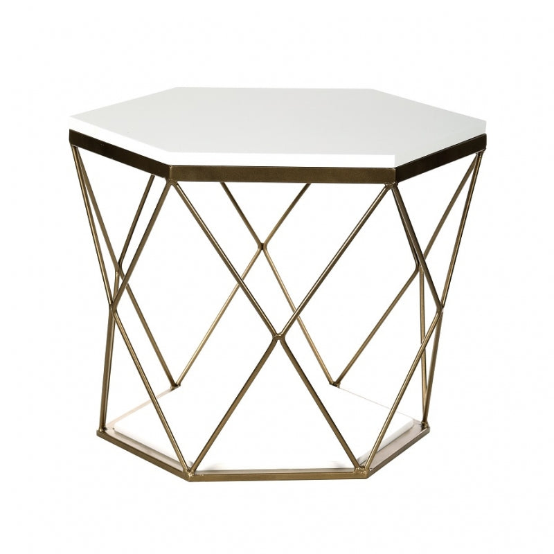 Table d'appoint design Claire en acier et bois