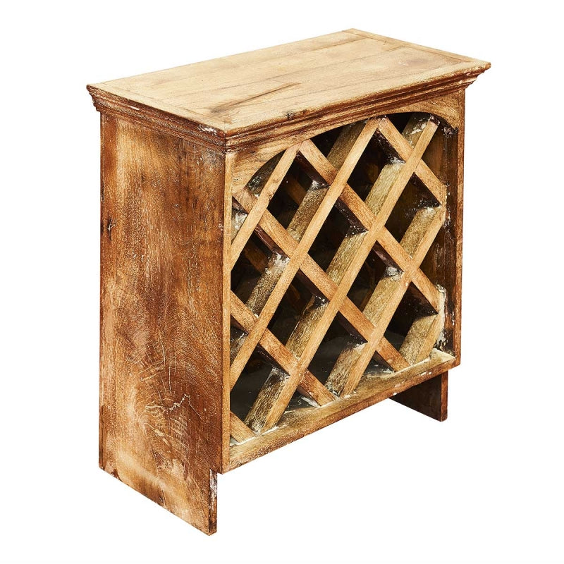 Meuble d'appoint porte-bouteilles en bois Swan