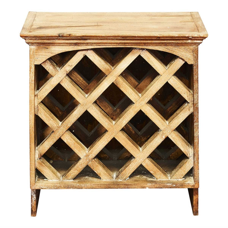 Meuble d'appoint porte-bouteilles en bois Swan