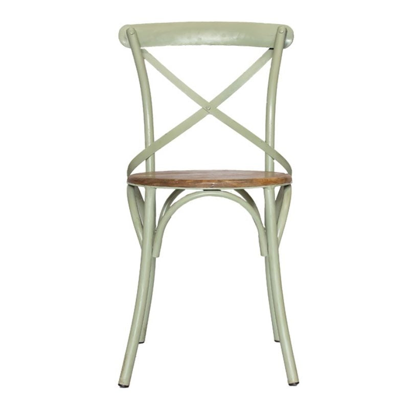 Silla vintage Cross metal asiento madera