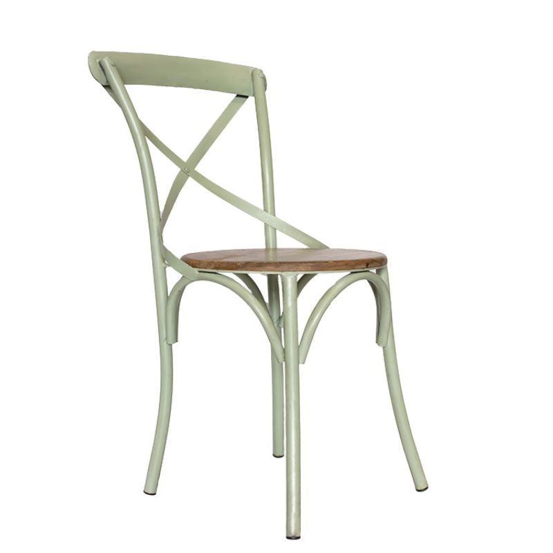 Silla vintage Cross metal asiento madera