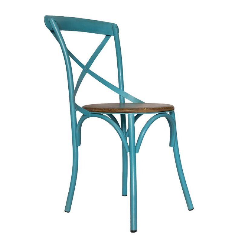 Silla vintage Cross metal asiento madera