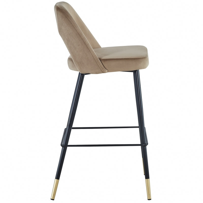 Tabouret de bar Tinna en velours beige