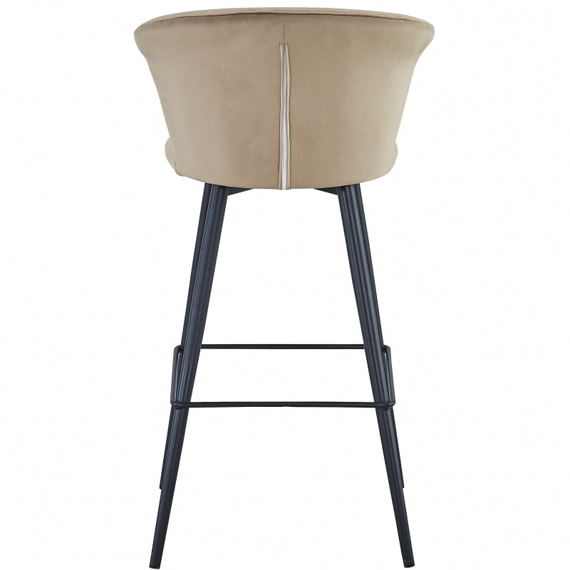 Tabouret de bar Helen en velours beige