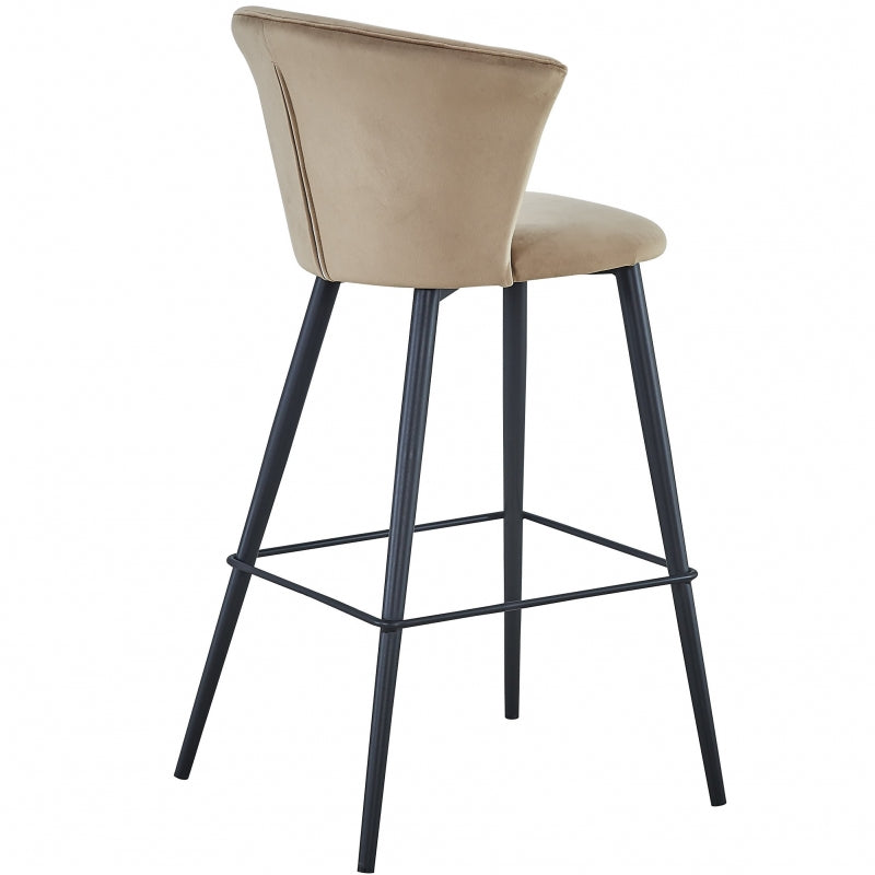 Tabouret de bar Helen en velours beige