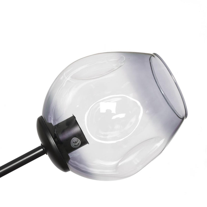 Lampe lustre 5 boules gris noir