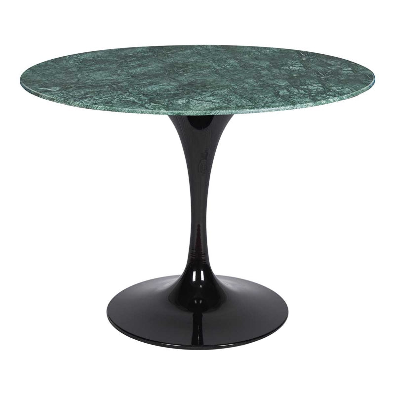 Table à manger tulipe marbre noir vert 120cm