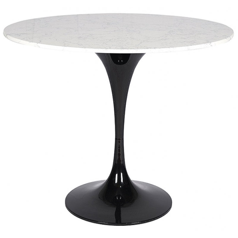 Mesa comedor Tulip negra mármol blanco/negro Ø 80-90-100-110-120