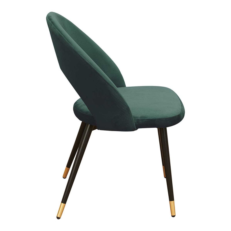 Silla de comedor terciopelo verde Evelyn