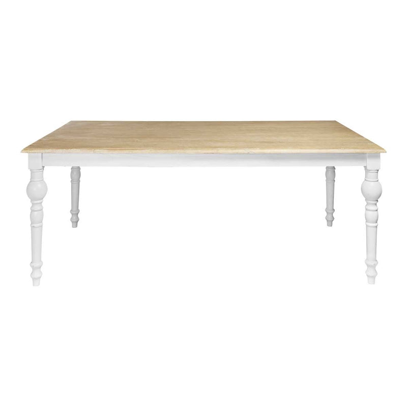 Mesa de comedor madera base blanca 200m Milano