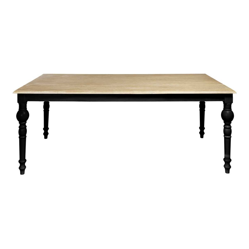 Mesa de jantar de madeira com base preta 200m Milano