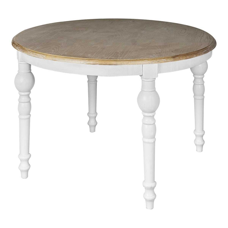 Mesa de jantar redonda branca em madeira Sury 120