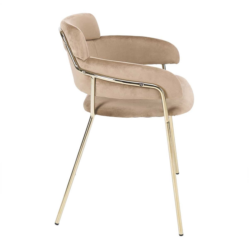 Silla comedor terciopelo beige Annie