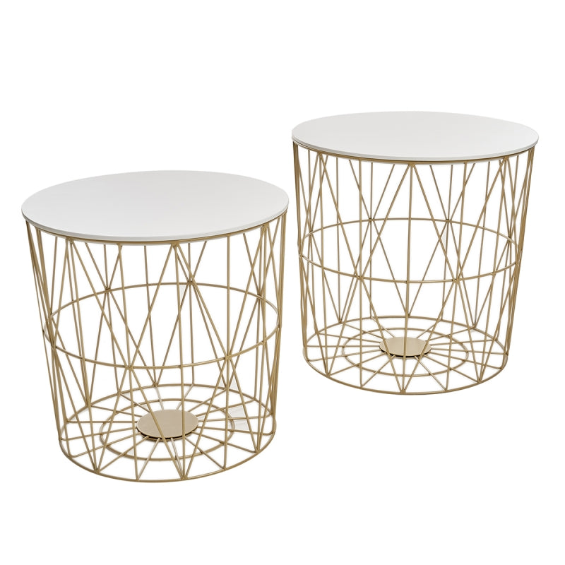 Lot de 2 tables d'appoint rondes Creta