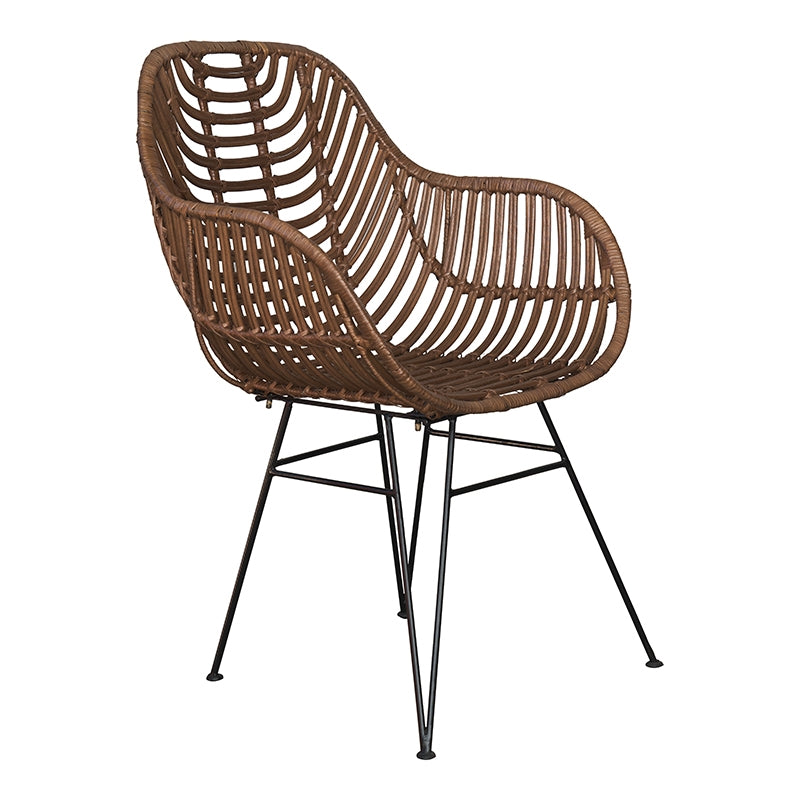 Fauteuil en rotin marron Mel