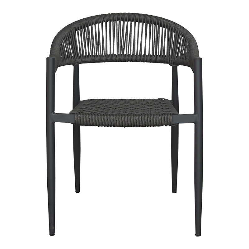 Chaise de terrasse Vera gris graphite avec accoudoirs