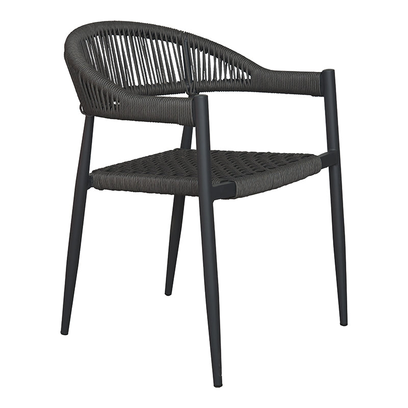 Chaise de terrasse Vera gris graphite avec accoudoirs