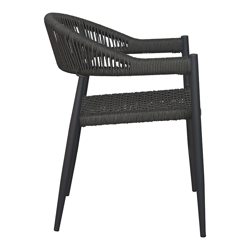 Chaise de terrasse Vera gris graphite avec accoudoirs