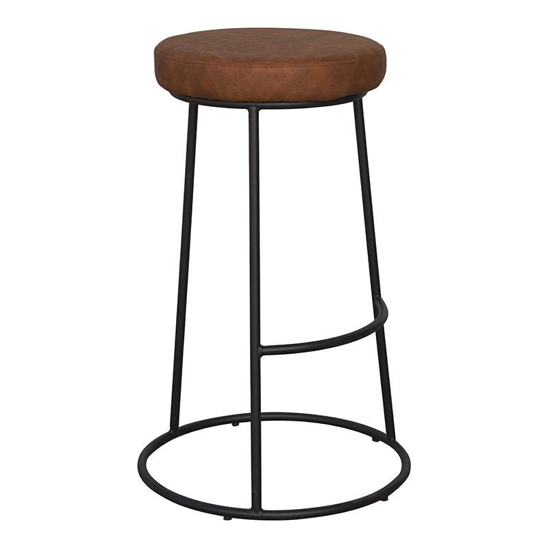 Tabouret de bar Paradise en semi-cuir marron 75 cm