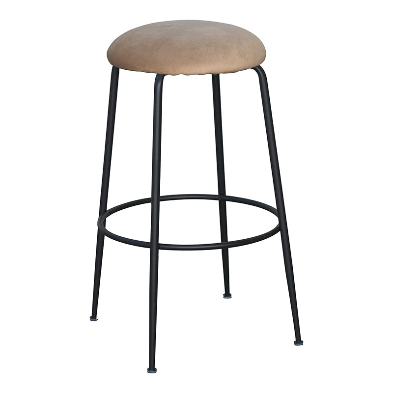 Tabouret en velours d'acier noir Beach 75