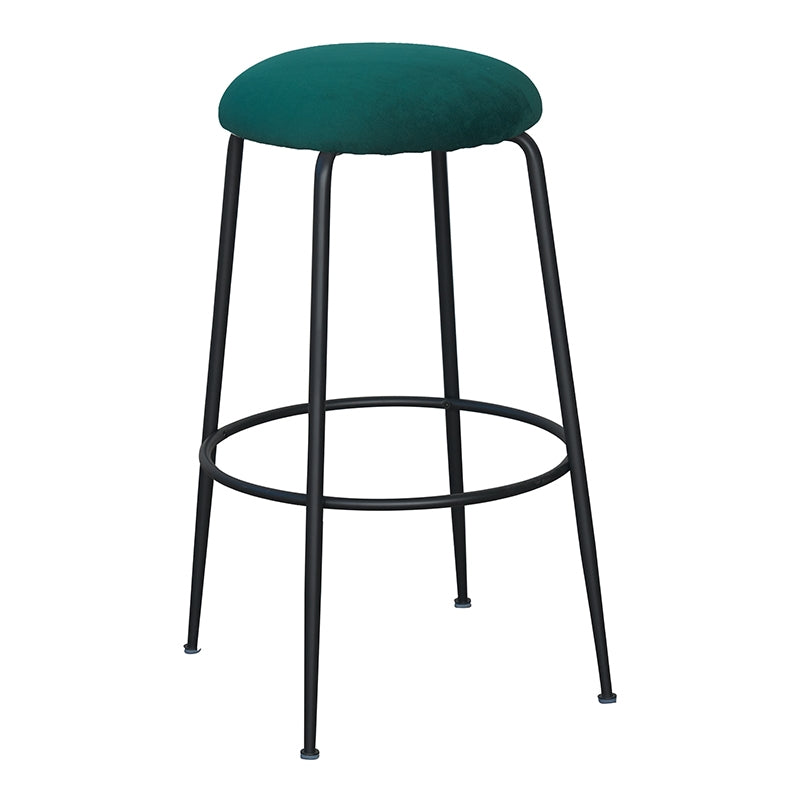 Tabouret en velours d'acier noir Beach 75