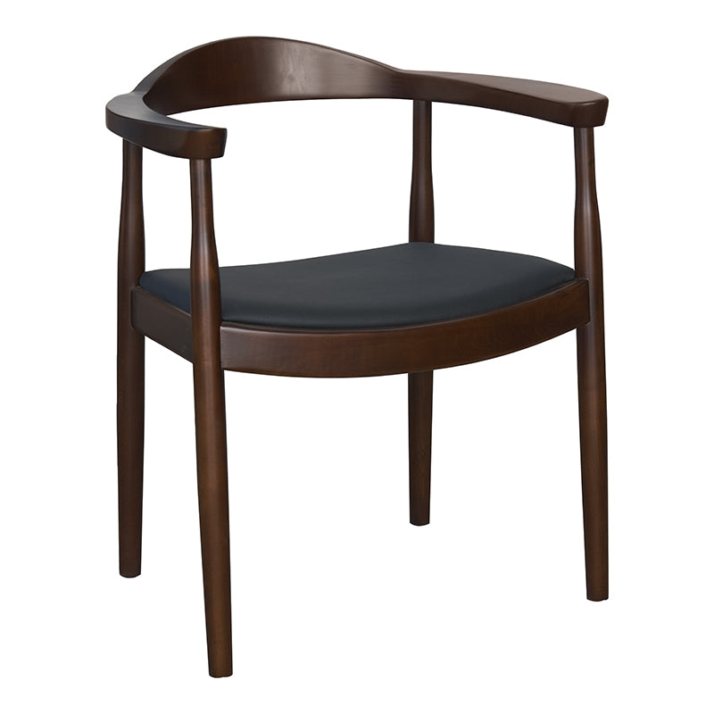 Chaise de salle à manger en bois et semi-cuir Dan Trak