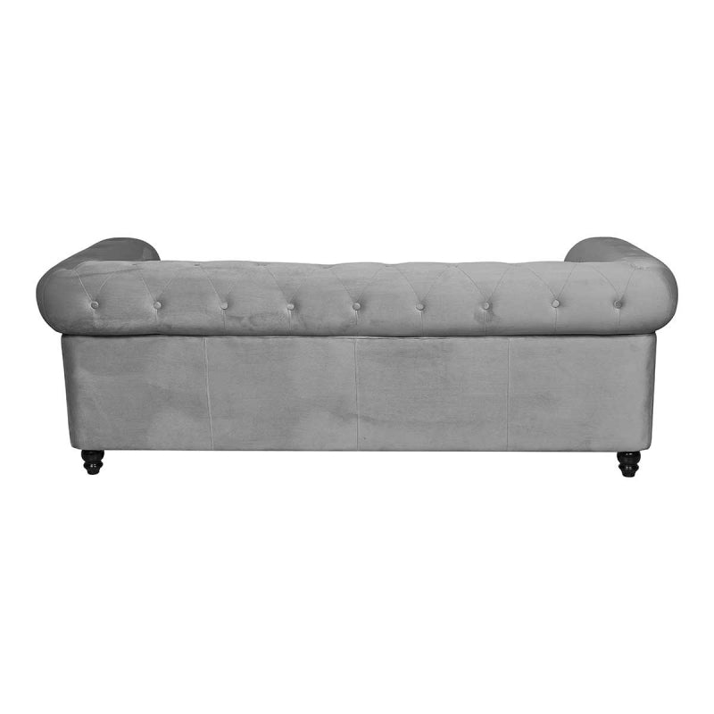 Canapé chesterfield en velours gris