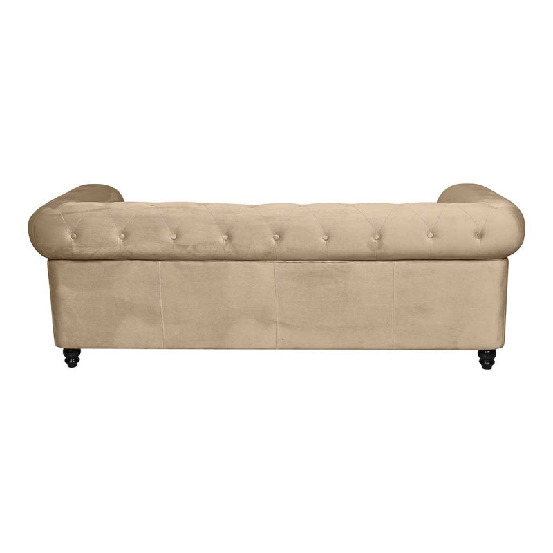 Sofá chesterfield terciopelo beige