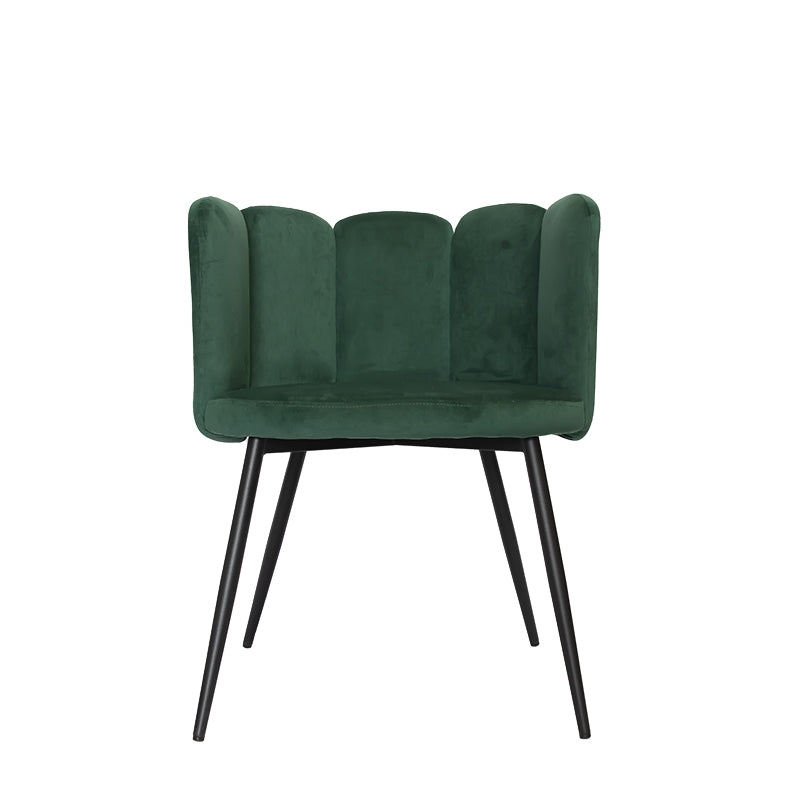 Cadeira de jantar de veludo verde Turim