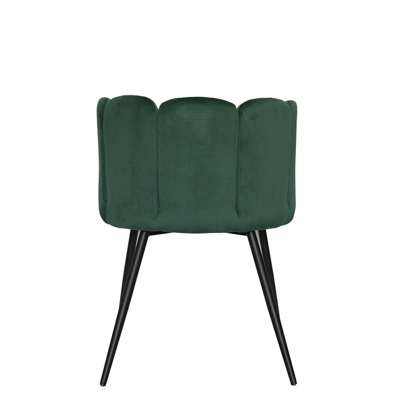 Chaise de salle à manger en velours vert Turin
