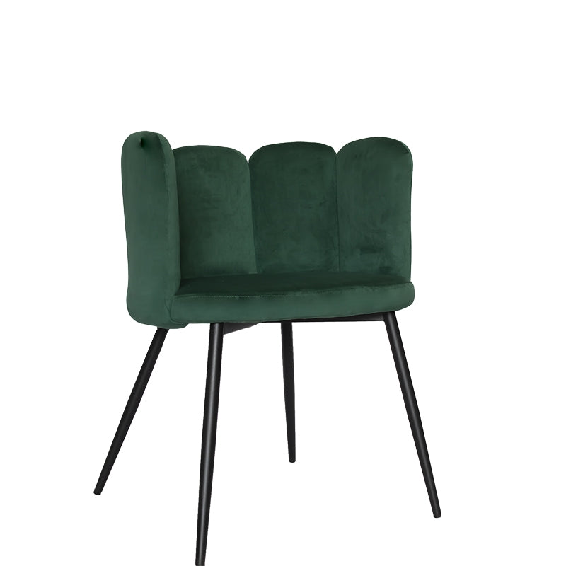 Cadeira de jantar de veludo verde Turim