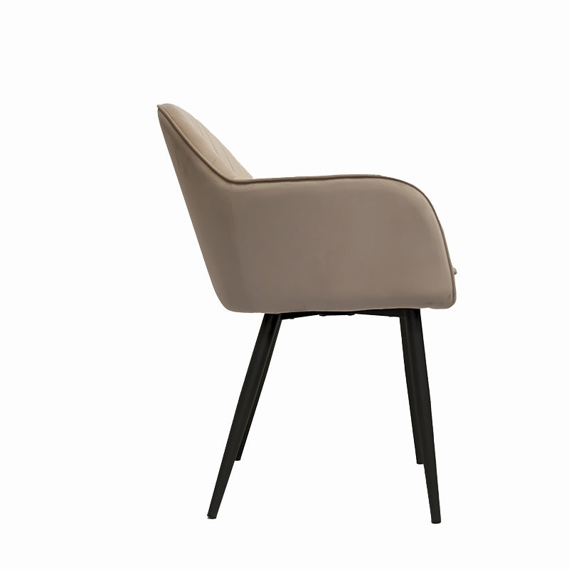 Fauteuil de salle à manger en velours beige Rynno