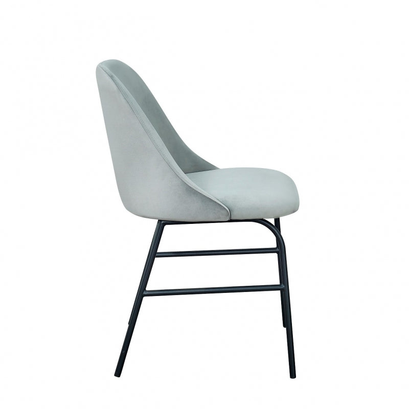 Chaise de salle à manger Victoria en velours gris