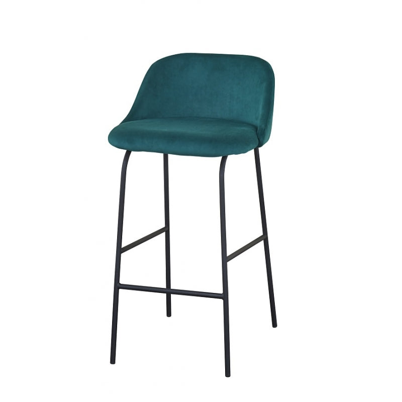 Tabouret de bar vert Moma en velours