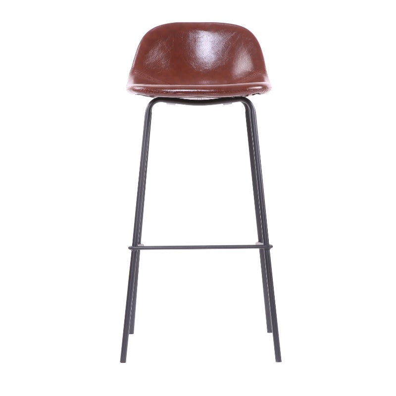 Tabouret de bar en semi-cuir marron Lisbon