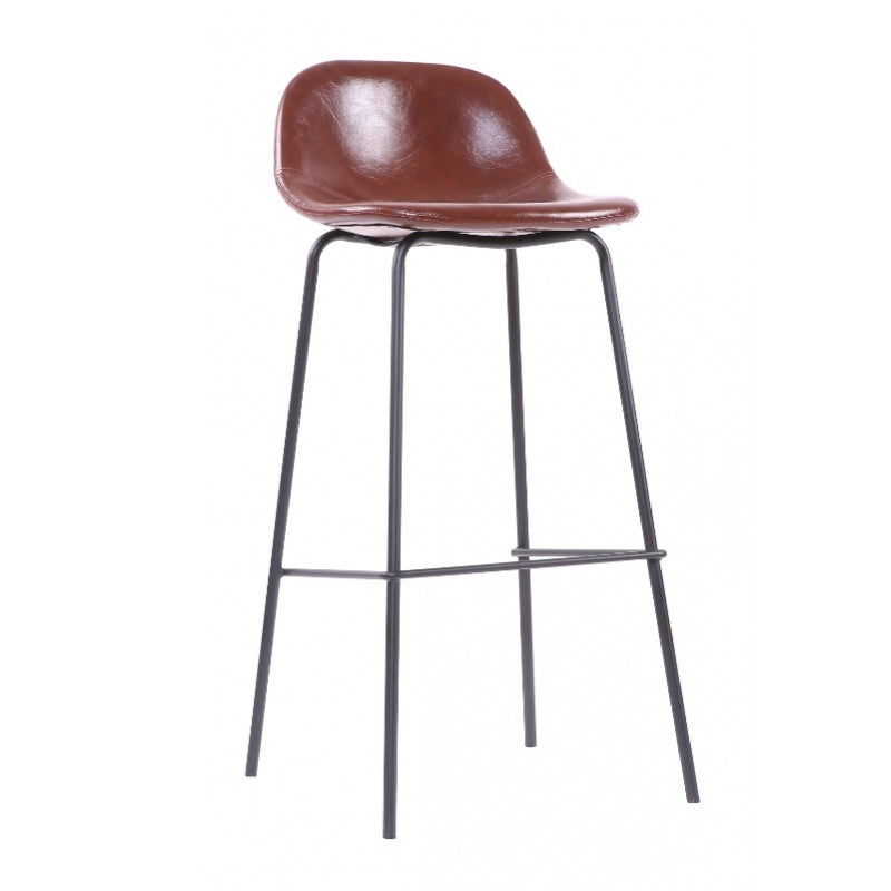 Tabouret de bar en semi-cuir marron Lisbon